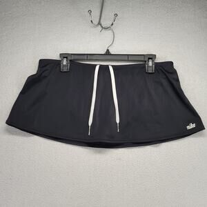 Nike Swim Skirt Womens Size 12 Drawstring Black Swim Bottoms Vacation Beach